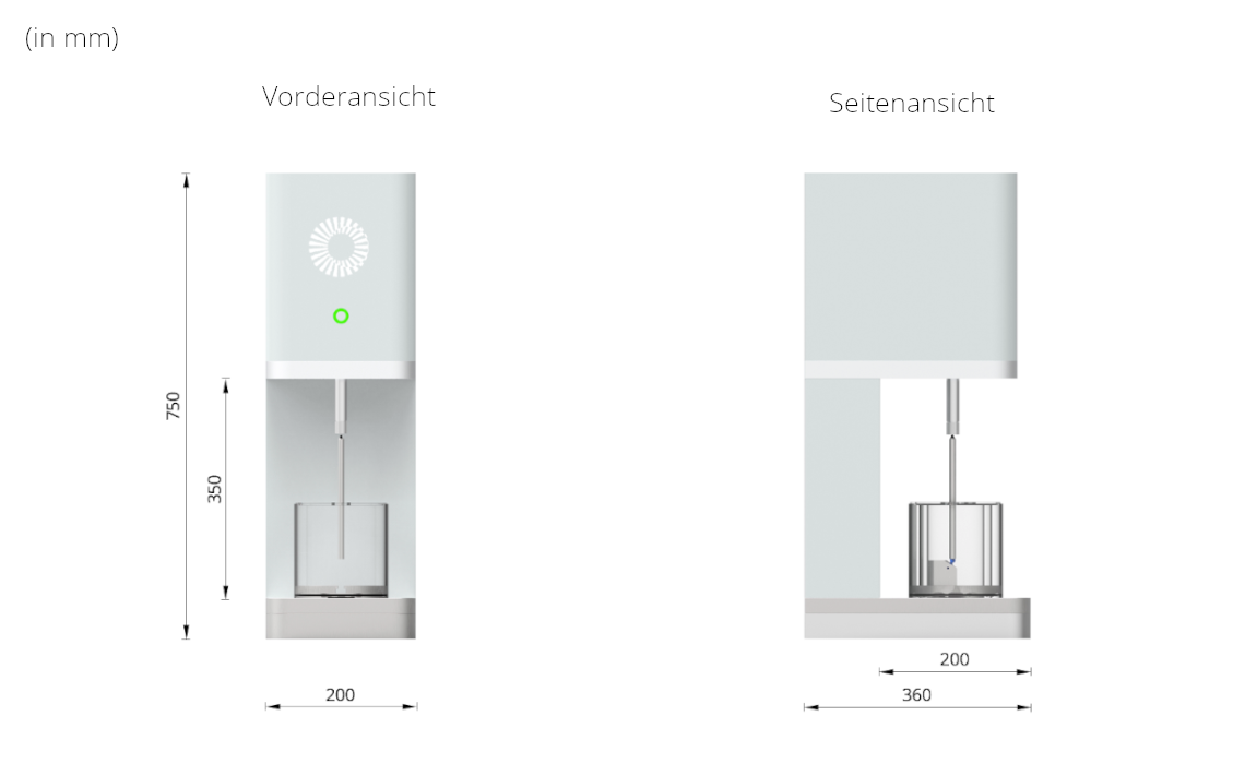 1 Station Dental Prüfsystem Dimensionen